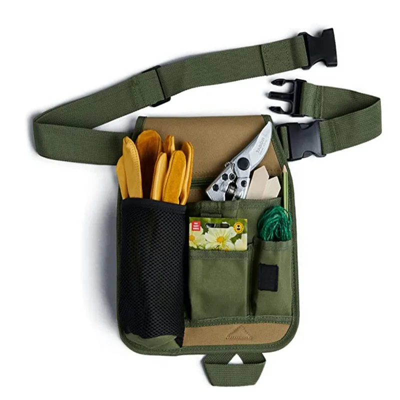 

1pcs Tool Waist Bag Oxford Cloth Divided Pocket Gardener Florist Small Tools Organizer Outdoor Lightweight Belt Bag