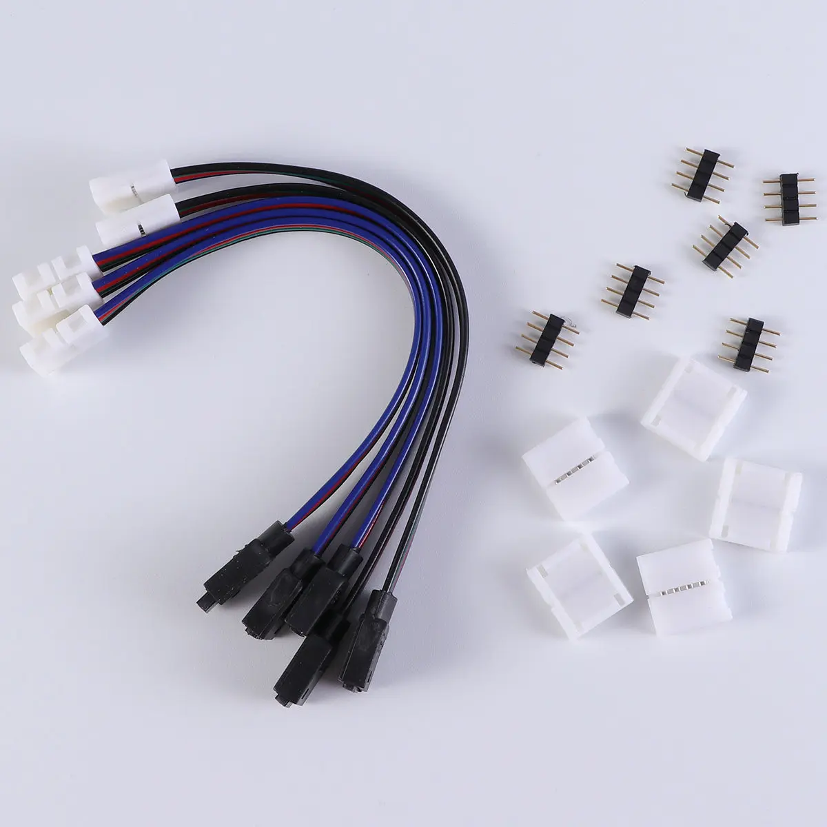 1Set LED Strip Connector 4 Pin Rgb Solderless Jumper Compatible with 5050 3528 5630 10Mm Wide Flexible LED Light Strip Extend
