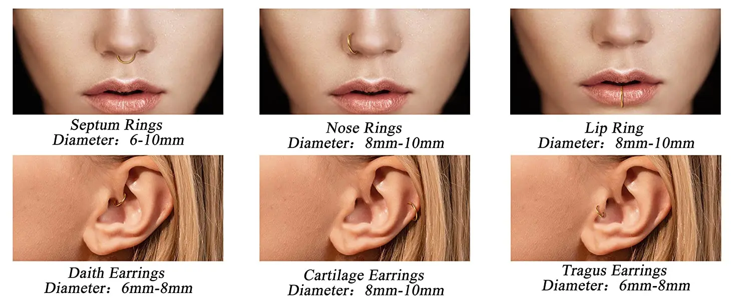 G23 Titanium Nose Ring 14G 16G 18G 20G Hinged Segment Cartilage Tragus Earring Helix Daith Hoops Septum Clicker Piercing Jewelry