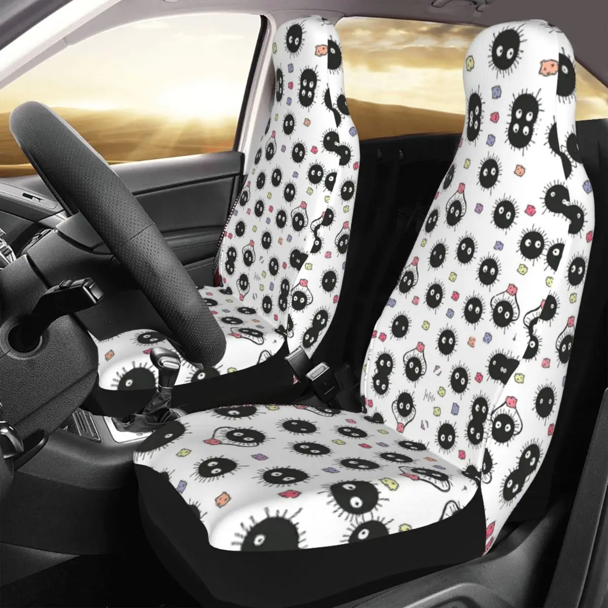 Soot Balls Sugar Candy Konpeito Universal Car Seat Cover Protector Interior Accessories For SUV Car Seat Covers Fabric Fishing