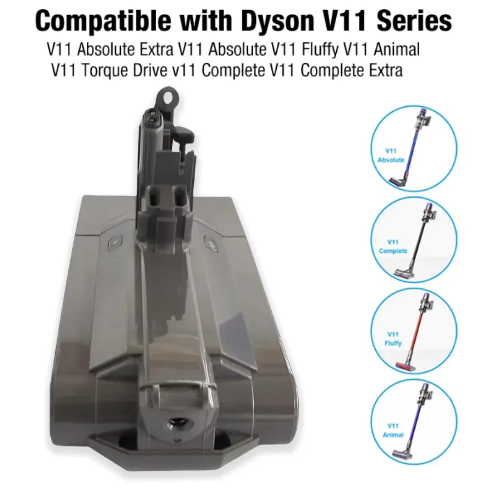 Baterai Li-ion 25.2V 10000mAh untuk pembersih vakum Dyson SV15 lembut SV15 V11 Absolute ekstra V11 Absolute V11 970145-02