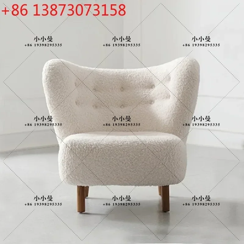 SPARKLE CASA Nordic Single Designer Minimalist Lamb Plush Chair