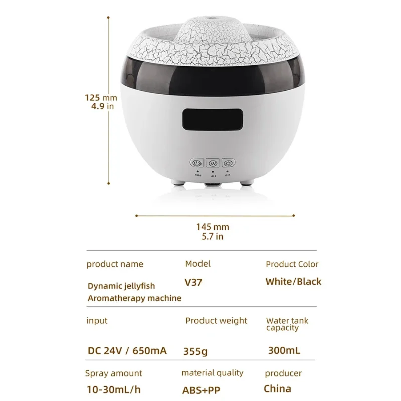 Multifunctional Remote Control  Diffuser with Clock Dynamic Air Humidifier RGB Flame Mood Lamp Essential Oil
