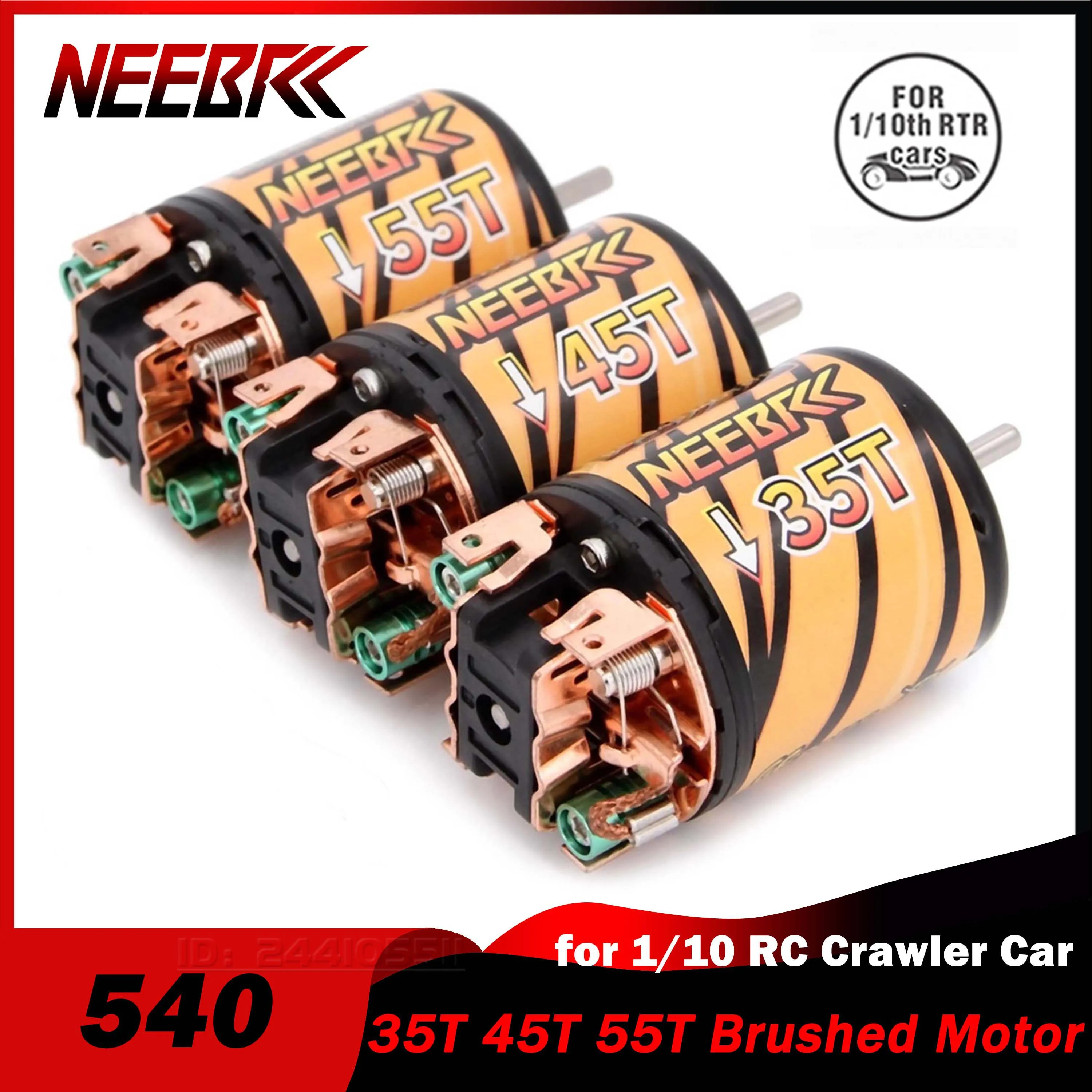 

NEEBRC 540 1/10 RC Car 35T 45T 55T Brushed Motor 3-Slot for Crawler Axial SCX10 AXI03007 90046 Traxxas TRX4 D90 MST Slash TRX6