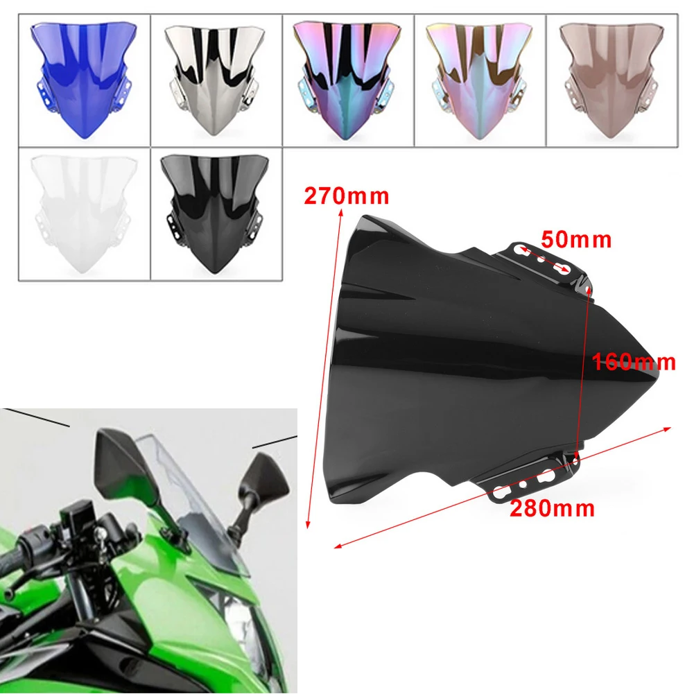 Motorcycle For Kawasaki Ninja 250SL ZX250SL ZX 250SL 2014 -2016 2017 Double Bubble Windshield Deflector Protector Wind Screen