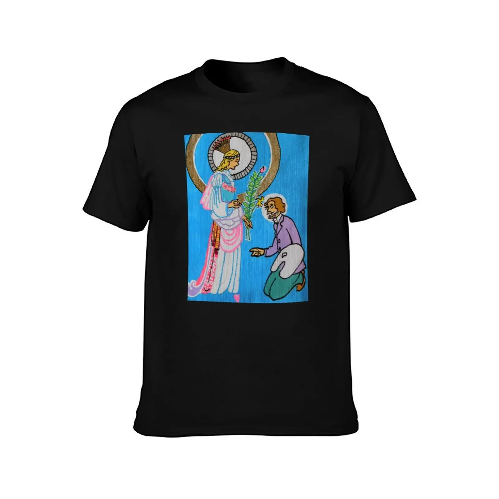 Consoling Virgin by James Ensore and Recreated by Fearxx R. Thompson T-Shirt Summer Casual Cotton Tee Vintage Graphic Print
