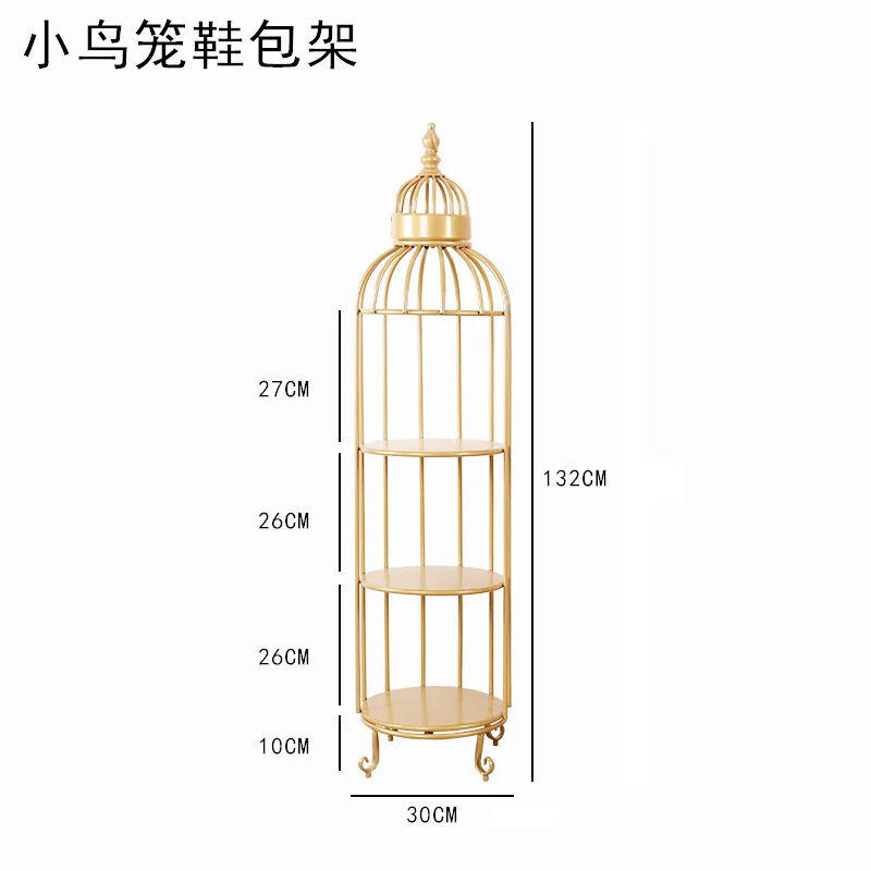 Bird cage storage closet organizer clothing bags store  shelf  Creative window  Iron shelves