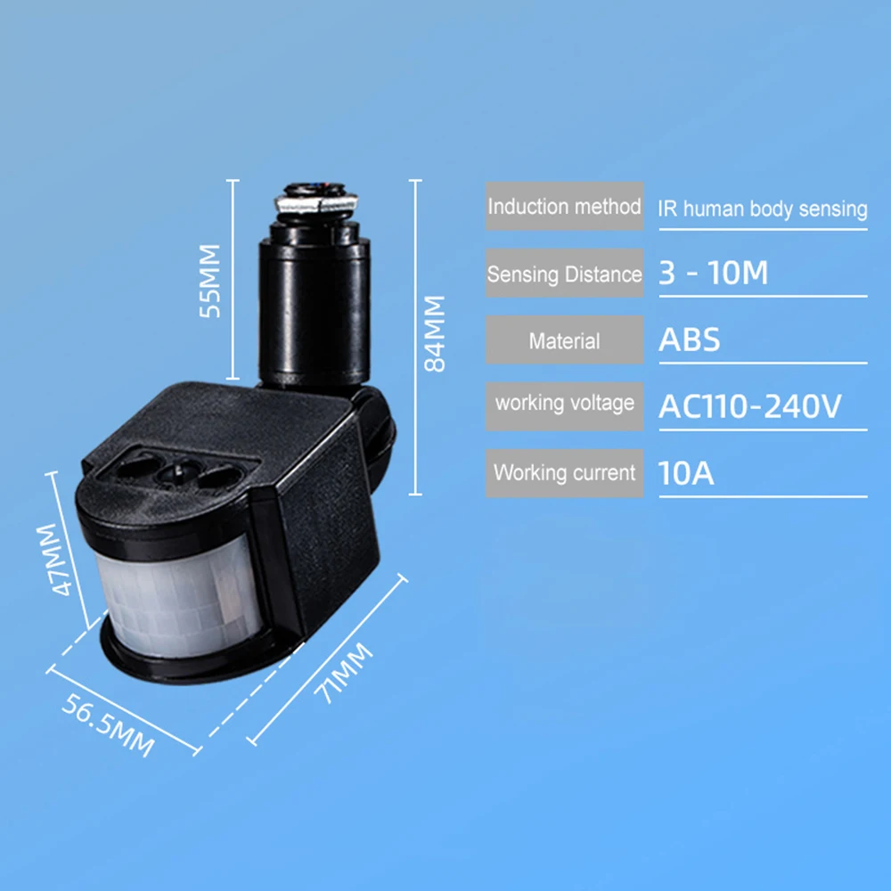 Outdoor Motion Sensor Wall Light Lamp LED PIR Infrared Motion RF180 Degree Switch Sensor Detector AC85V~260V