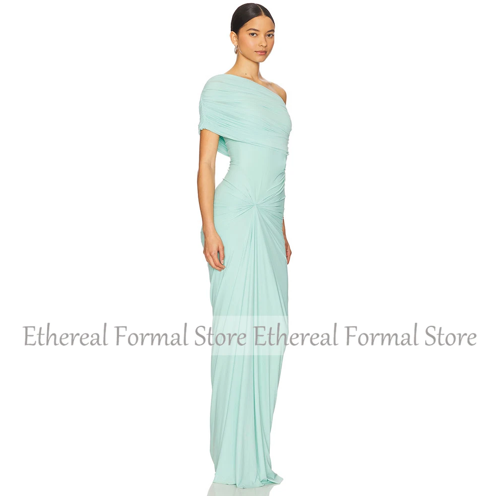 Elegantes One-Shoulder-Abendkleid, ärmellos, bodenlang, mit Falten, formelles Partykleid, ärmelloses Ballkleid, Meerjungfrau, Saudi-Kleid