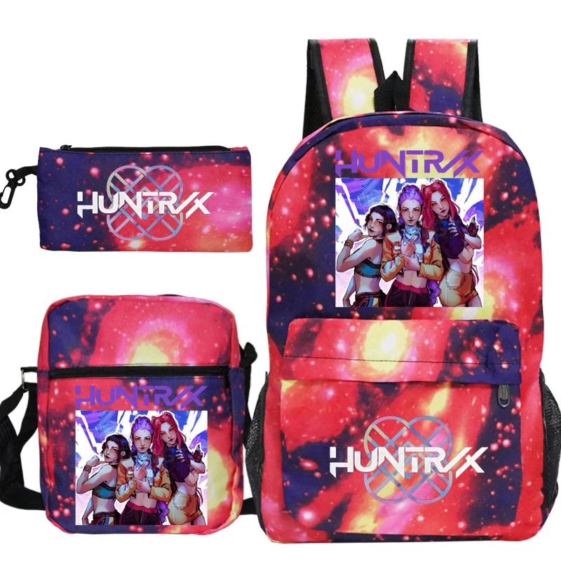 

Hot Movie Kpop Demon Hunters Backpack Youth Students School Bags Shoulder Bag Pencil Case 3-piece Set Kids Back-to-School Gift