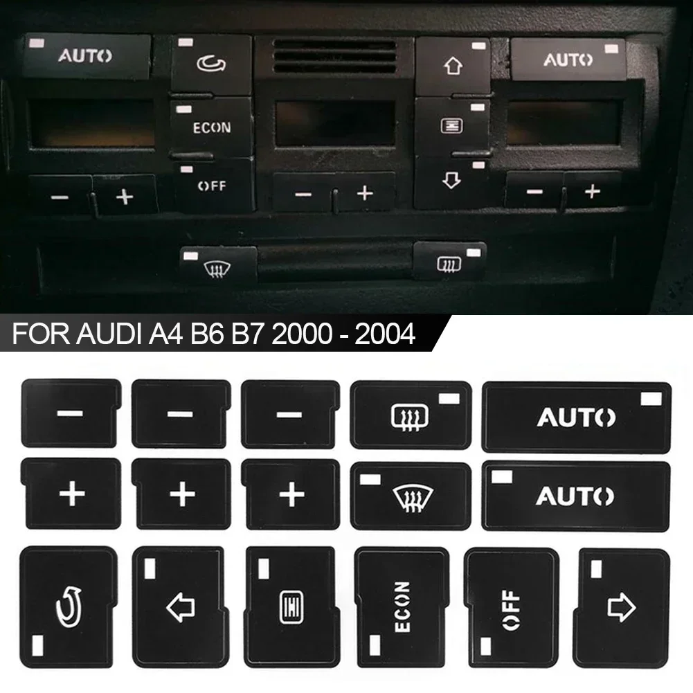 1x Car Air Condition AC Climate Control Button Repair Stickers Decals Styling Decors For Audi A4 B6 B7 2000 2001 2002 2003 2004