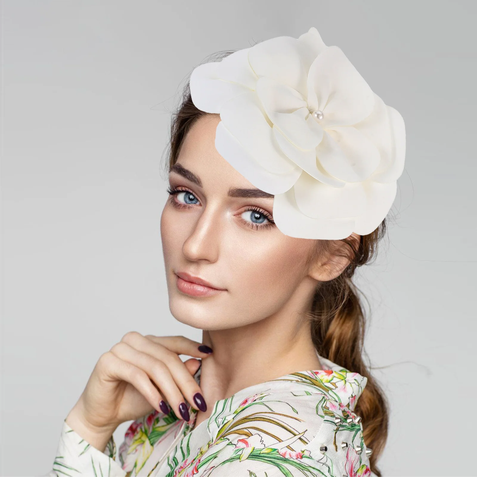 Large Floral Flower Headband Fascinator Elegant Bridal Hair Accessory Wedding Tea Party Cocktail Event Headpiece