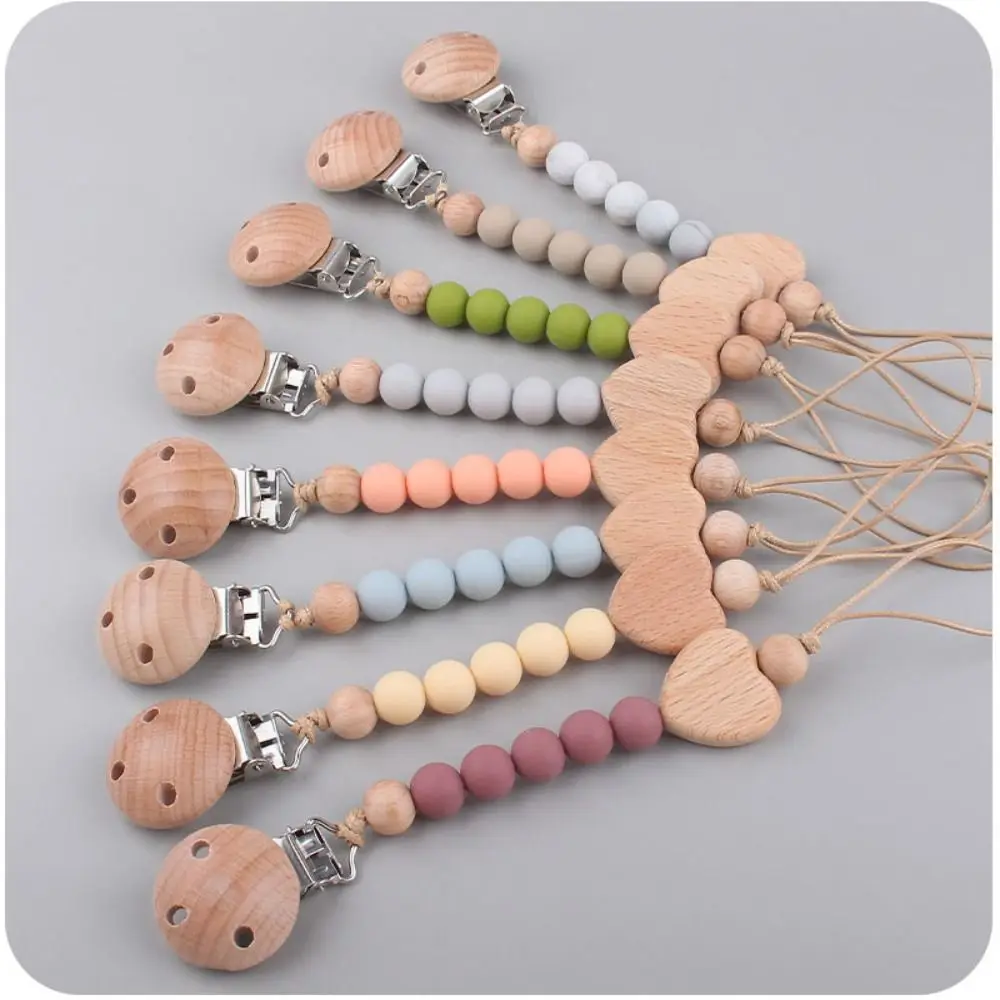 Schnuller Clips Schnuller Halter Clips Liebe Herz Schnuller Halter Baby Schnuller Kette Nippel Halter Clips Holz Perle