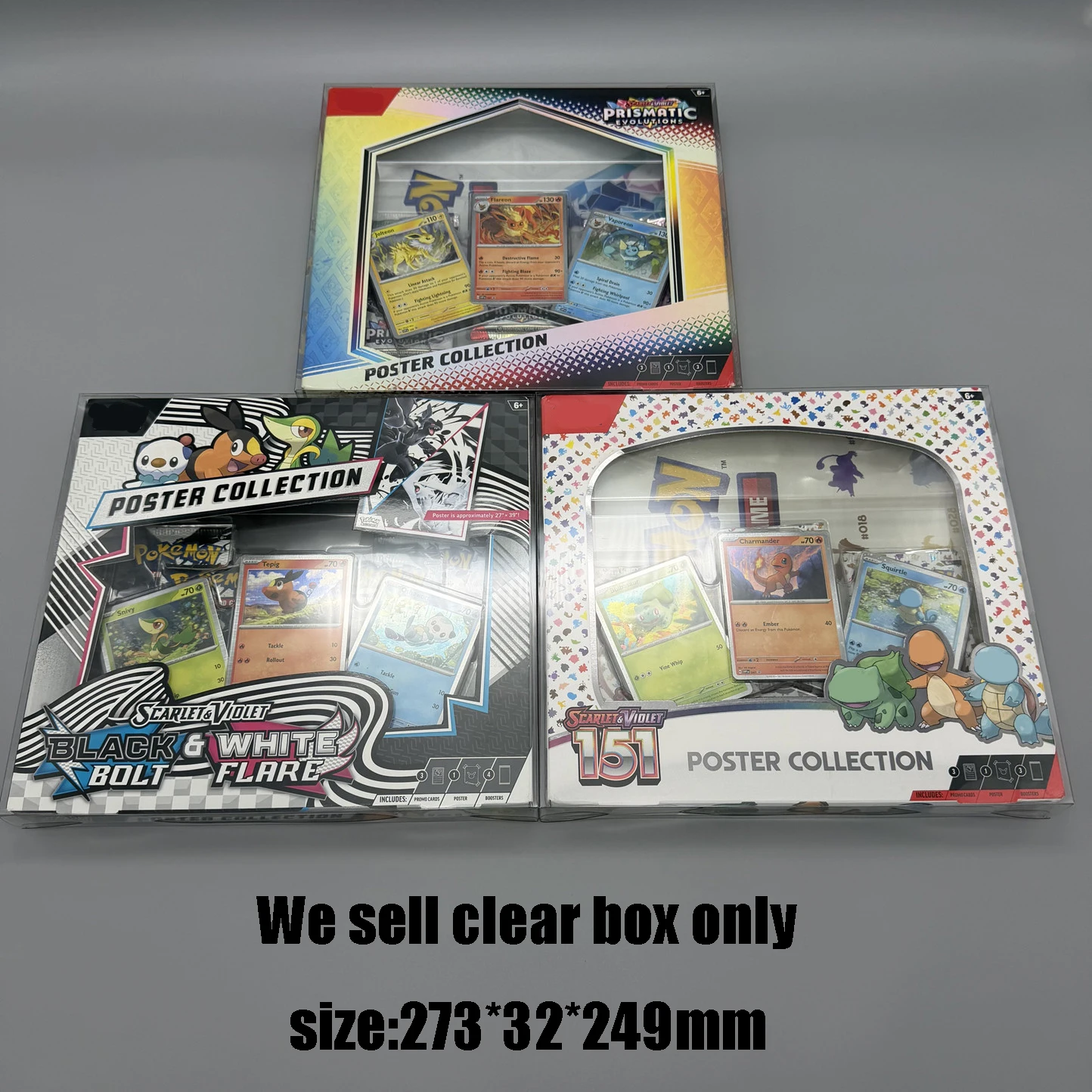 For PTCG SV8.5/SV10.5: Transparent Protective Box for Poster Gift Set  Dustproof Anti-Scratch Collector Display Case‌