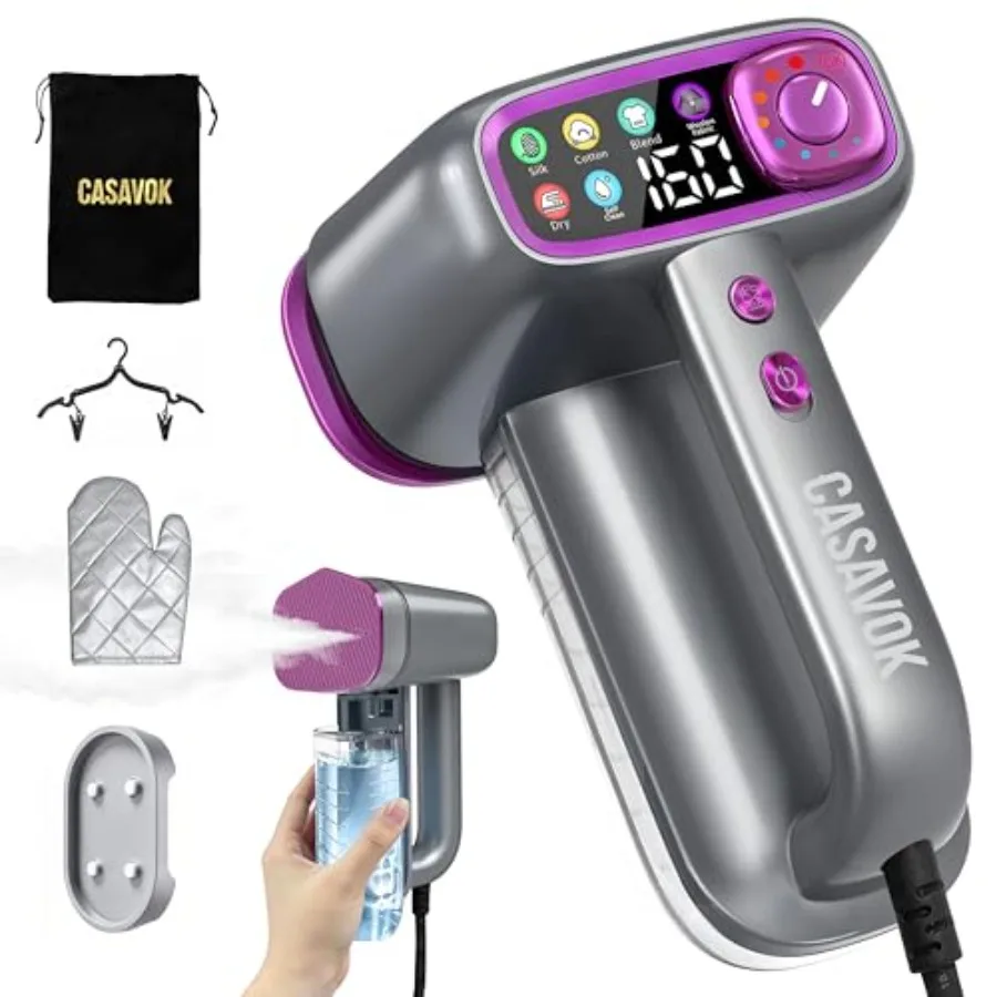 

Travel Steamer for ClothesHandheld Steamer for Clothes 2 in 1 steamer and iron 160ml Large Water Tank Portable Steamer for Clot