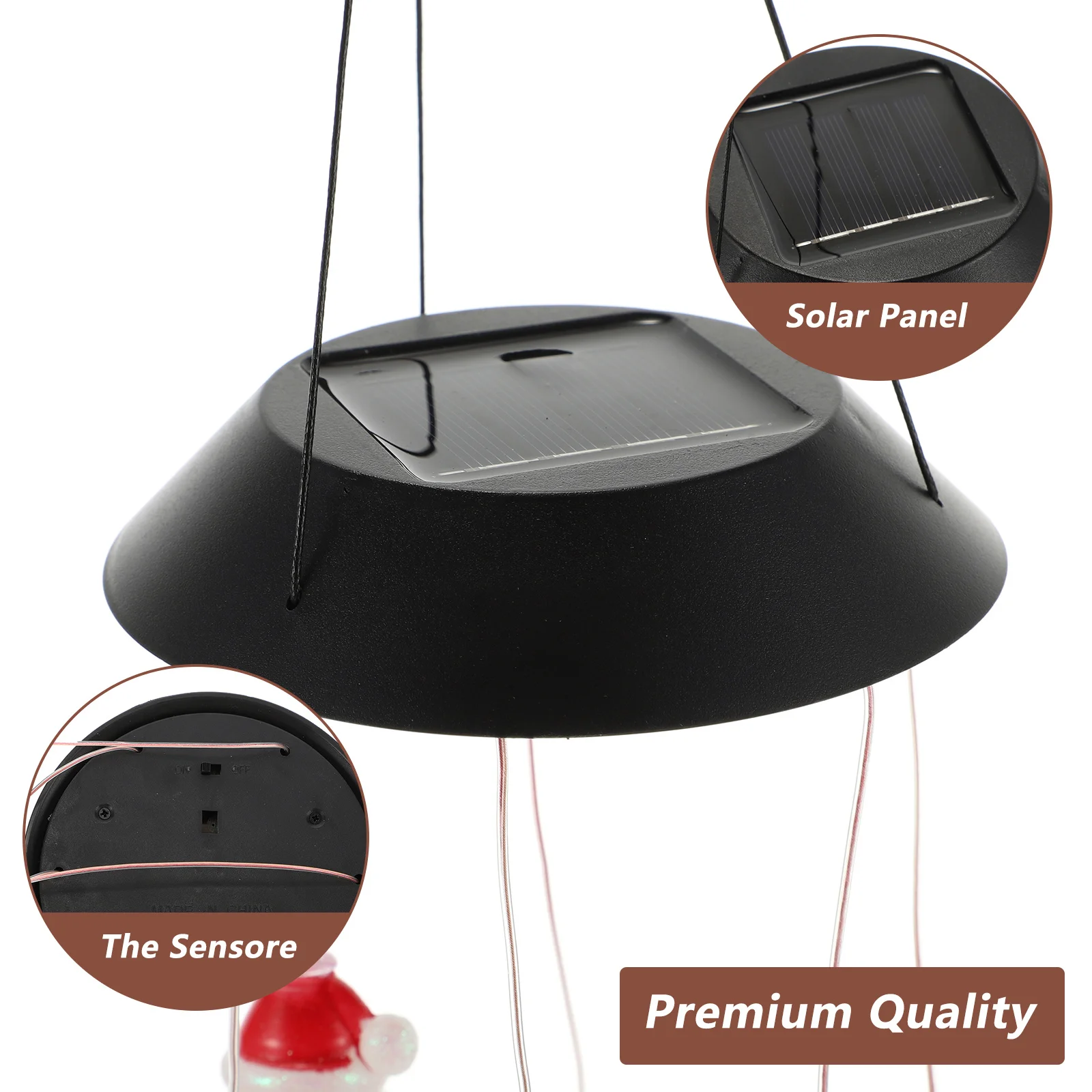 

Solar Wind Chime Light Snowman Garden Lights for outside Power Outdoors Chimes Plastic Bells Mother Christmas Decor