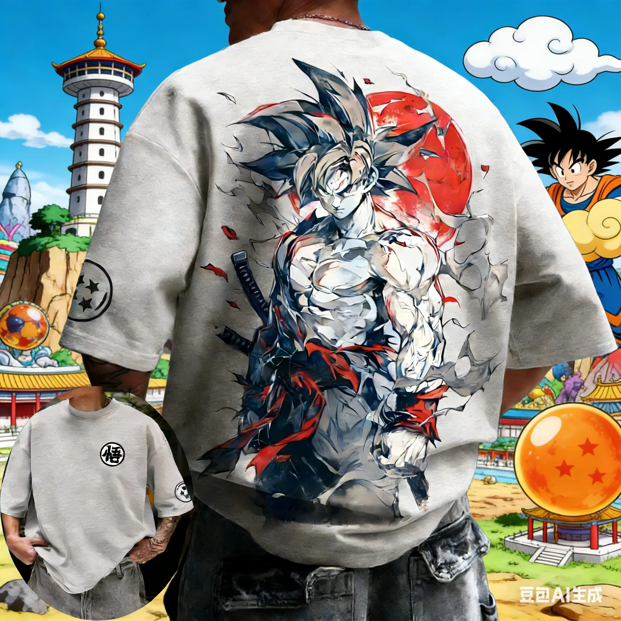 

Летняя футболка унисекс 2026 в стиле аниме Dragon Ball Goku Harajuku, оверсайз, ретро, уличный стиль, повседневная, свободная, с коротким рукавом, Y2K