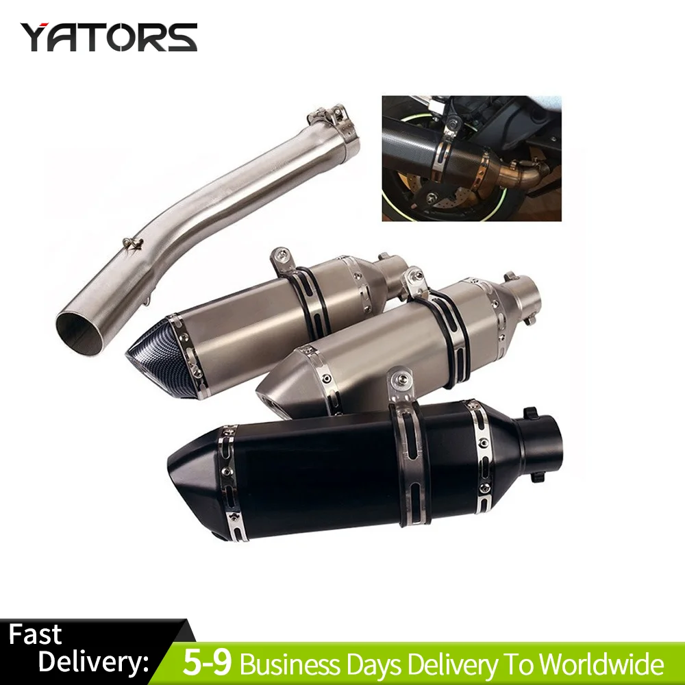 Für Yamaha YZF R6 1998-2005 Auspuffendrohre Schalldämpfer 370mm Mittelrohr-System Auspuffanlagen Auspuffrohre Auspuffsystem Slip-on – Detail 1