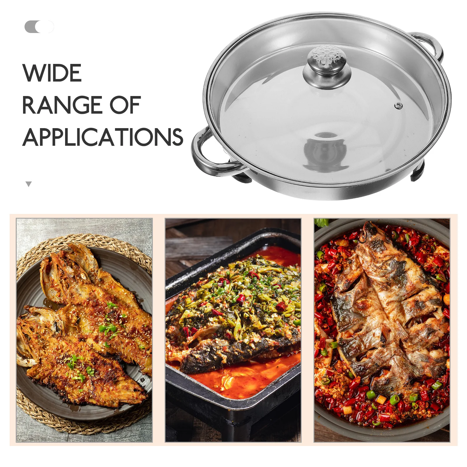 

Stainless Steel Rectangular Fish Grill Pan Roasting Tray for Hotels Restaurants Buffet Bbq Cooking Buffet Warming Pan