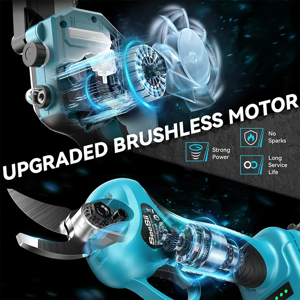 Seesii 3-in-1 ブラシレス伸縮式高枝切りばさみ 電動チェーンソー 庭木剪定ツール マキタ18Vバッテリーピン対応