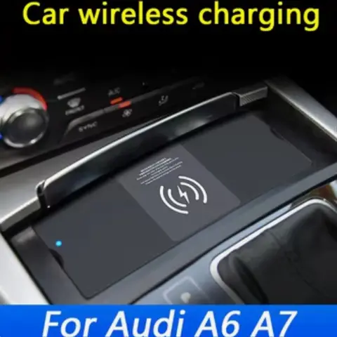 2024 무선 충전 플레이트, Audi A6 C7 A7 S6 RS6 S7 RS7 2011-2018 휴대폰 충전기, 거치대 USB 고속 충전 트림, 15W