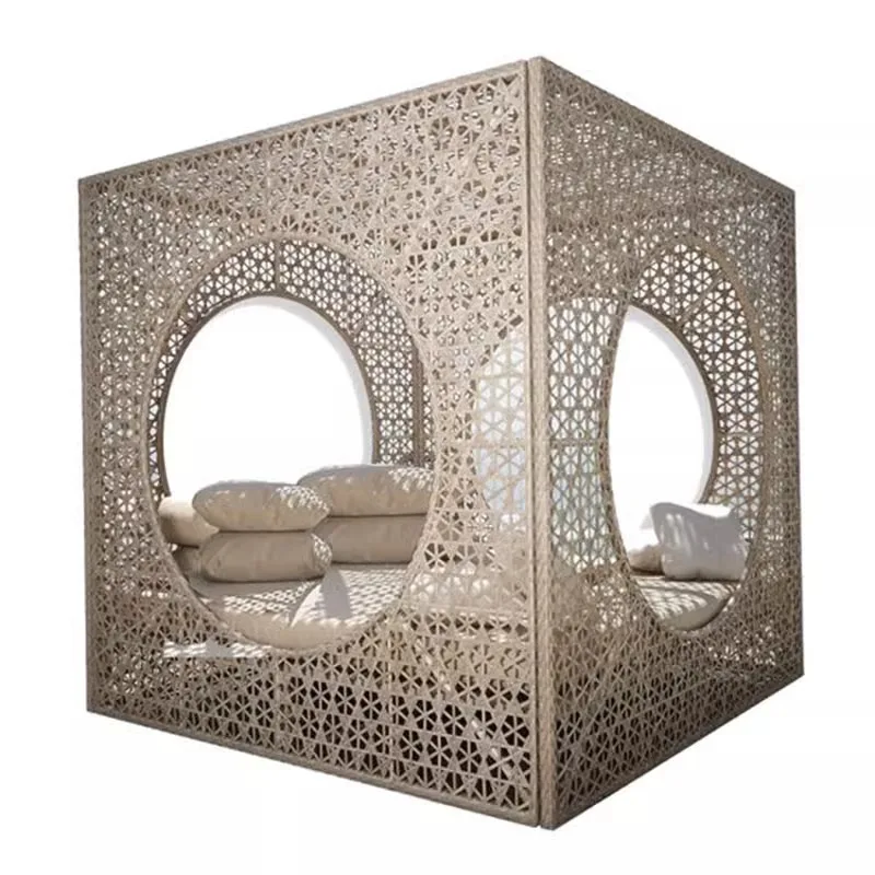 

Nordic outdoor bed pool rattan outdoor balcony sofa bed open-air courtyard bird nest beach bed