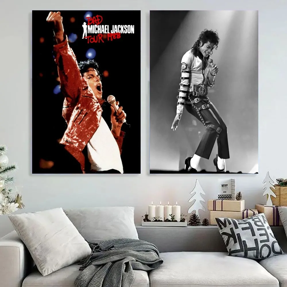 

80s Pop Singer Michael Jackson DIY Poster Kraft Paper Vintage Poster Wall Art Painting Study Stickers Big Szie Wall Painting