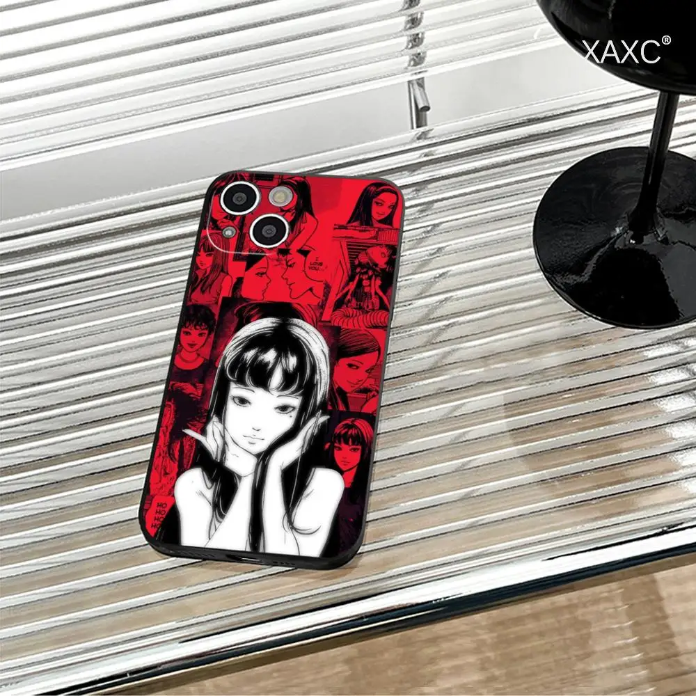 Horror Comic Junji Ito Tomie Tees Phone Case for Iphone 15 14 12 11 13 Pro Max Mini X XR XS 7 8 Max SE 2020 Soft Dark Skeleton P