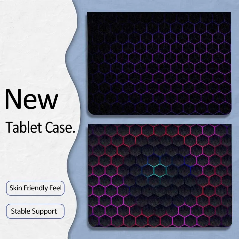 

Hexagon Pattern Cool Purple For Xiaoxin Lenovo Tab P12 Extreme Legion Y900 Idea Pro GT 12.1 2025 Foldable Tablet Case Gift