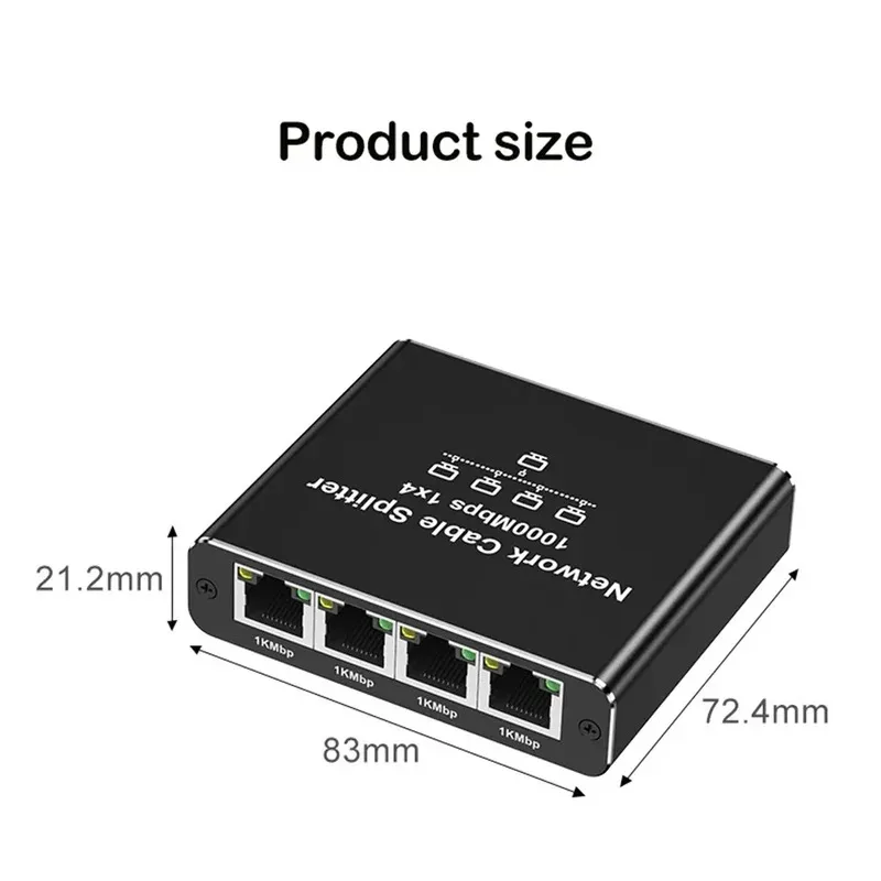 1000Mbps 1 في 4 خارج محول إيثرنت 1 إلى 2/3/4 RJ45 LAN الإنترنت الفاصل Cat 6 RJ45 جيجابت التبديل للكمبيوتر المحمول صندوق التلفزيون راوتر