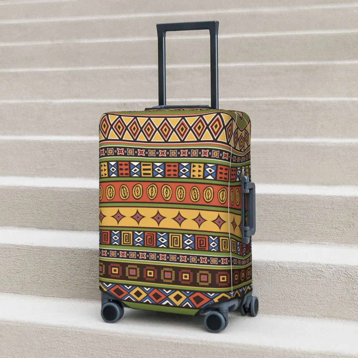 

Ethnic African Print Suitcase Cover Holiday Bohemia Useful Luggage Case Business Protection