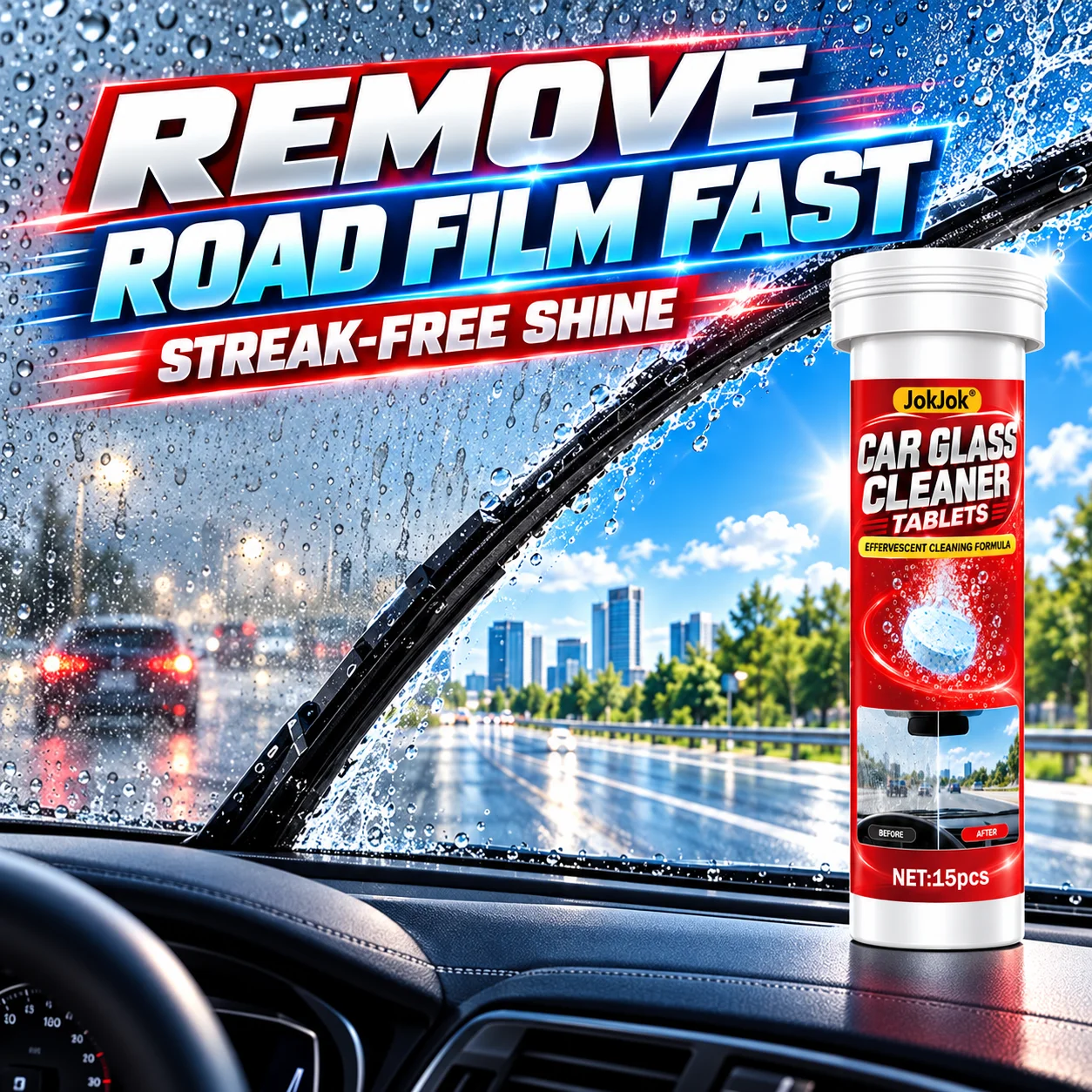 Glass Water Effervescent Film Wiper Solid Concentrate Four Seasons Universal Strong Anti-freeze Wiper Essence Zero Shellac