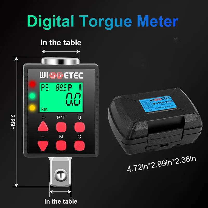 

Digital Torque Meter 0.1-1500 N.m Adjustable Torque Meter Adapter Professional Electronic Torque Wrench Universal Repair Tools