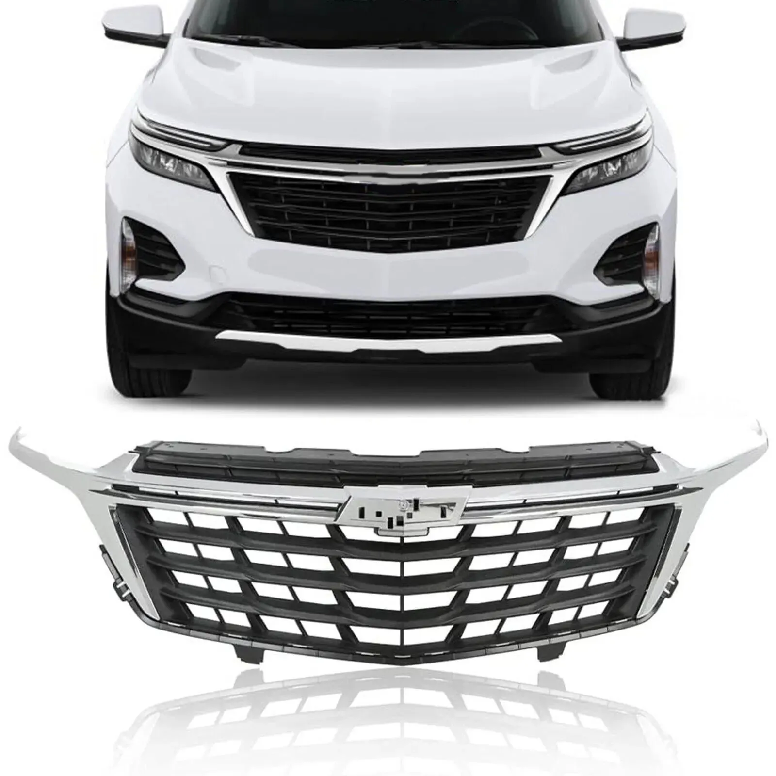 

Front Grille assy for Chevrolet Equinox 2022 2023 car accessories Chrome Surround Black Strips grill bumpers 85139694