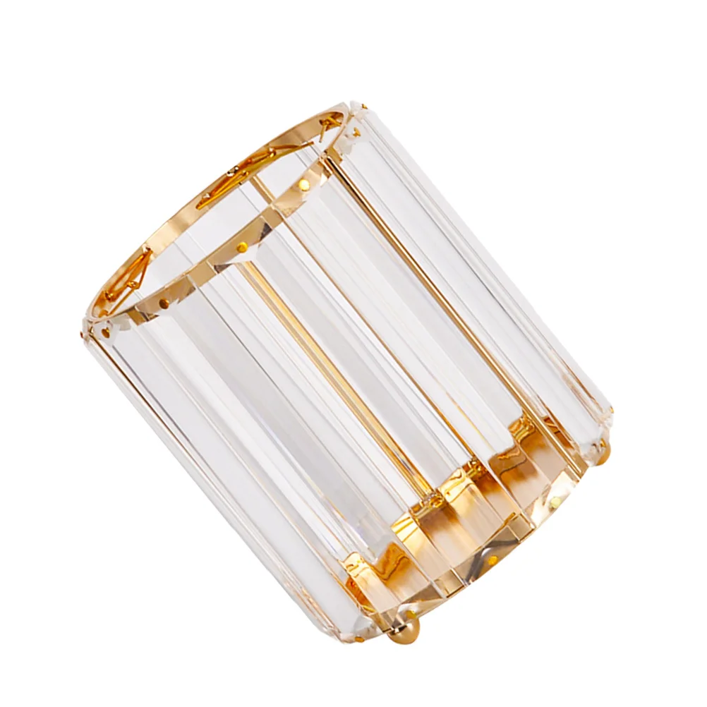 Premium Golden Vase Pencil Container Hexagonal Design Pen Holder for Cosmetics Trinkets Storage Desktop Decoration