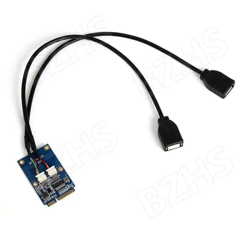 USB 2.0 2พอร์ต PCI-E Express การ์ดเชื่อมต่อ Mini PCI-E PCI Express ถึง Dual USB Adapter USB Converter