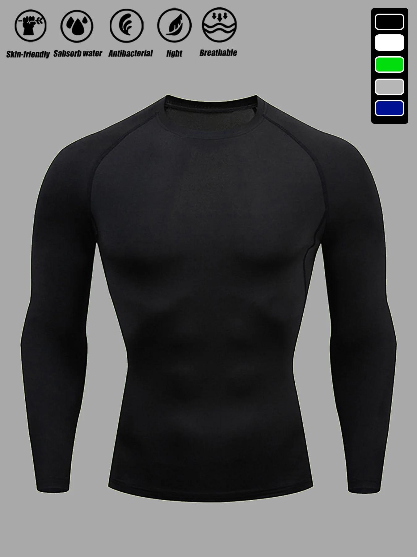 Men Sport T-shirt Quick Drying Long Sleeved Bodybuilding Running Compression Top Gym Tracksuit Men Fitness Tight Rashgard