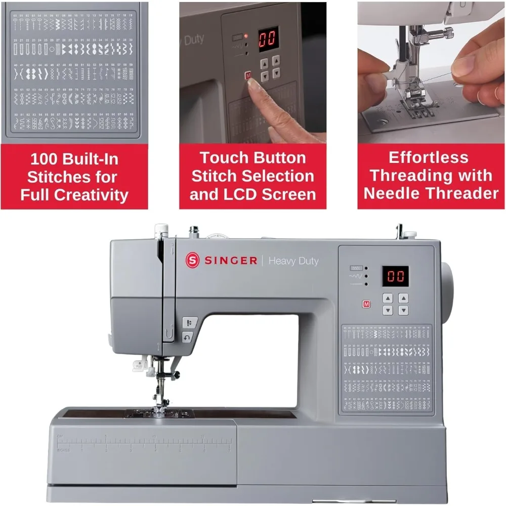 Heavy Duty 6620C Computerized Sewing Machine with Accessories 215 Stitches, LCD Screen, Built-In Needle Threader Easy Setup
