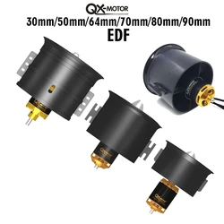 QX-MOTOR DIY EDF Ducted Airplane Fan 30mm /50mm/ 64mm / 70mm / 90mm with Brushless Motor  for RC Helicopter Jet plane Parts