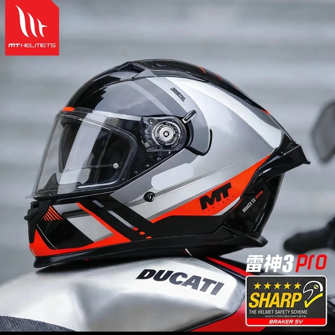Original MT Braker SV  Motorcycle Helmet ECE DOT Certification Full Face Double Lens Racing Off-road Helmet Cascos Para Moto