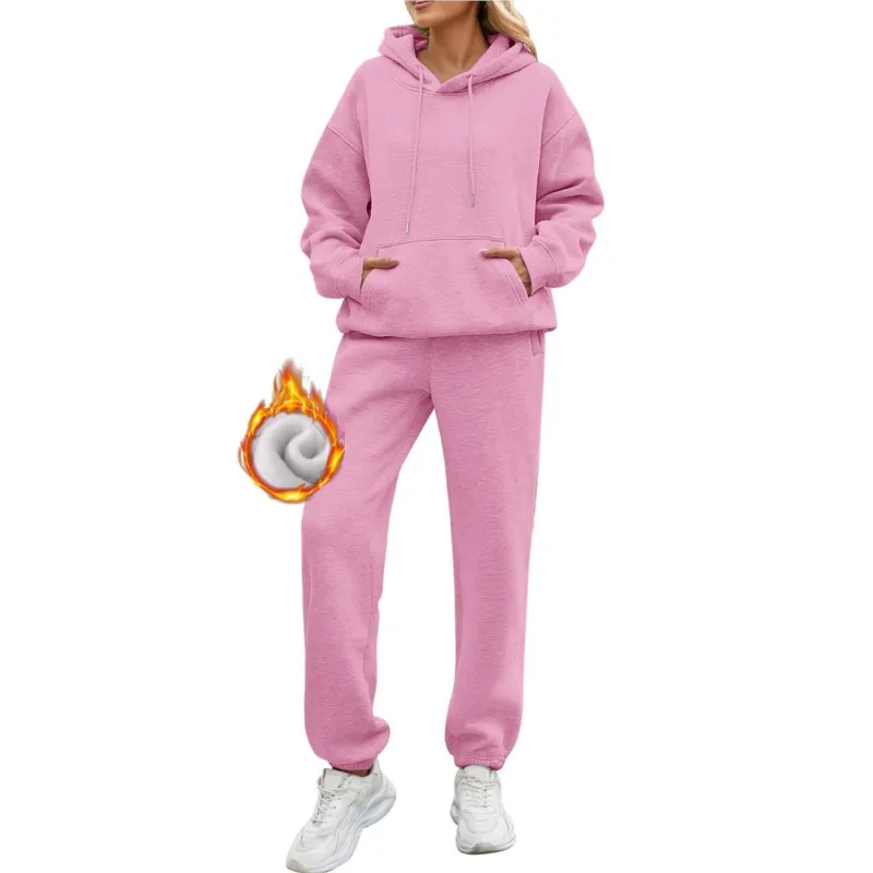 Women's Tracksuit Hoodies Trousers 2PCS Suit Winter Sports Jogging Outfits Fashion Street Designer Clothes for Women Pants Sets