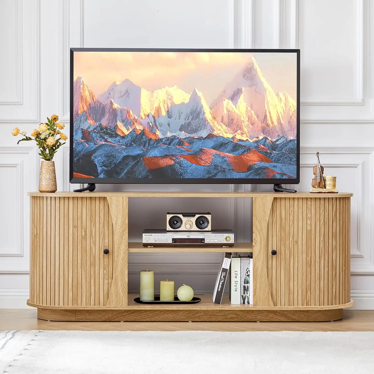 62" Tambour Door Tv…
