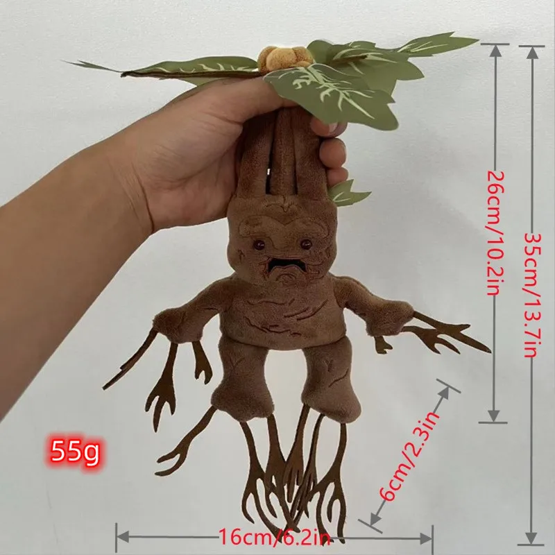 Juguete de peluche Mandrake inspirado en Magic World: muñeca de planta de peluche suave con función de grito y vibración, algodón PP premium coleccionable
