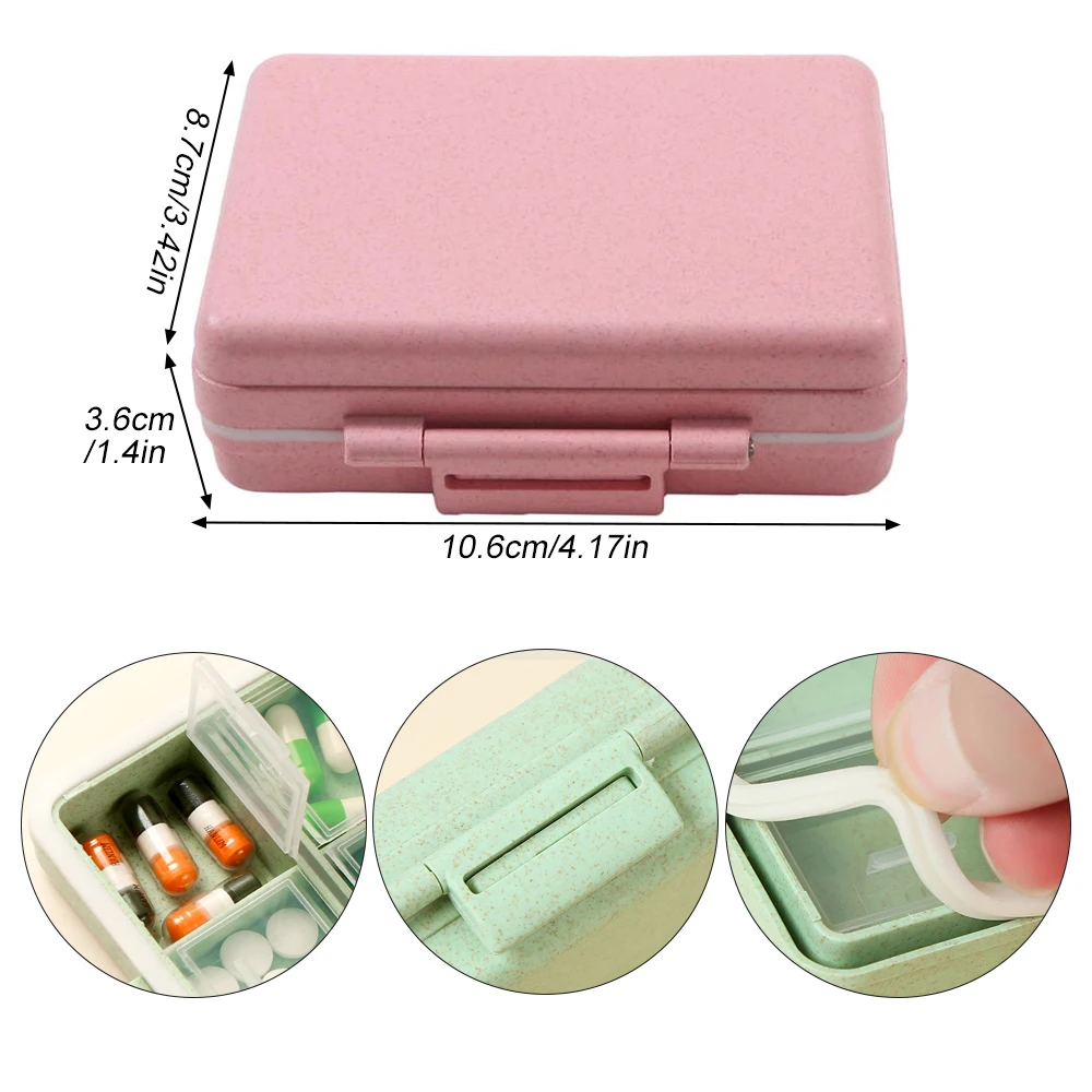 

9 Compartments Travel Pill Box, Pills Organizer Weekly Moisture Proof Small Pill Case for Pocket Purse Daily Portable Container
