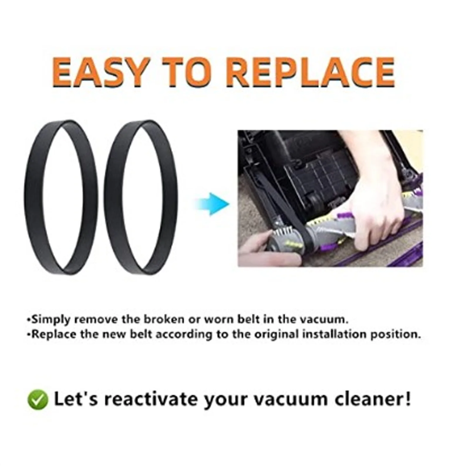 Vacuum Belt Rubber Vacuum Cleaner Belts Accessory 1606428 for  ProHeat 2X Vacuum Cleaner Belt Part