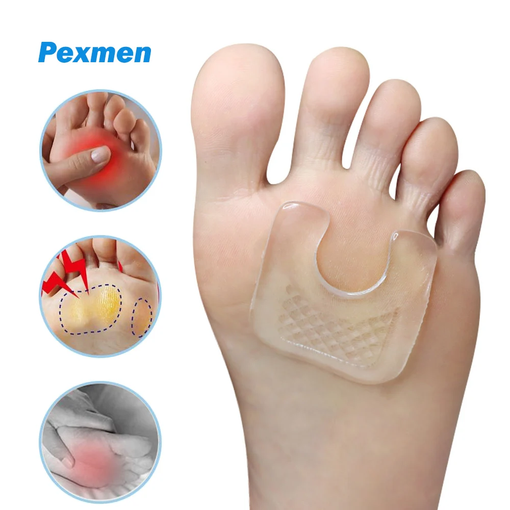 

Pexmen 2/4pcs U-Shaped Gel Callus Pads Forefoot Cushions Self Adhesive Waterproof Corn Protectors for Rubbing on Shoes