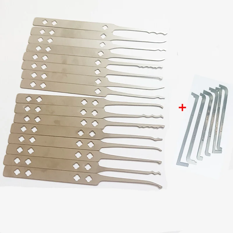 Locksmith Tools 22 PCS Storage Bag Locksmith Practice Tools 0.4mm & 0.6mm With Tension Tool Lock Repair Tools Stainless Steel