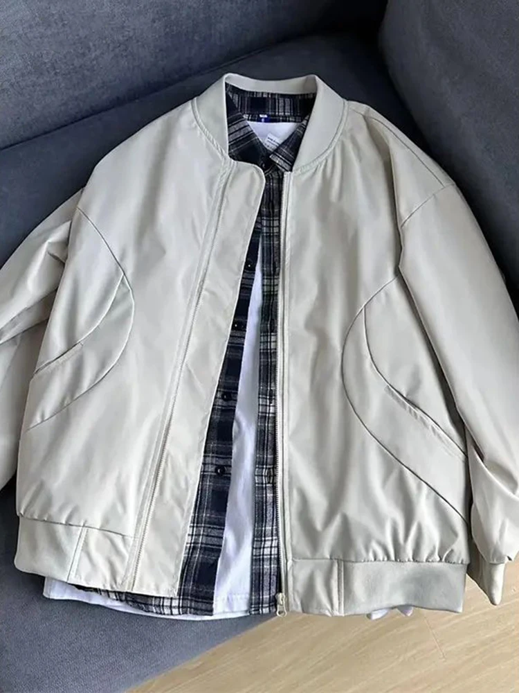 

Vintage ort Flight Jaet Men's Spring Autumn American High Street Vibe High End Trendy Baseball Sle Loose Fit Jaet