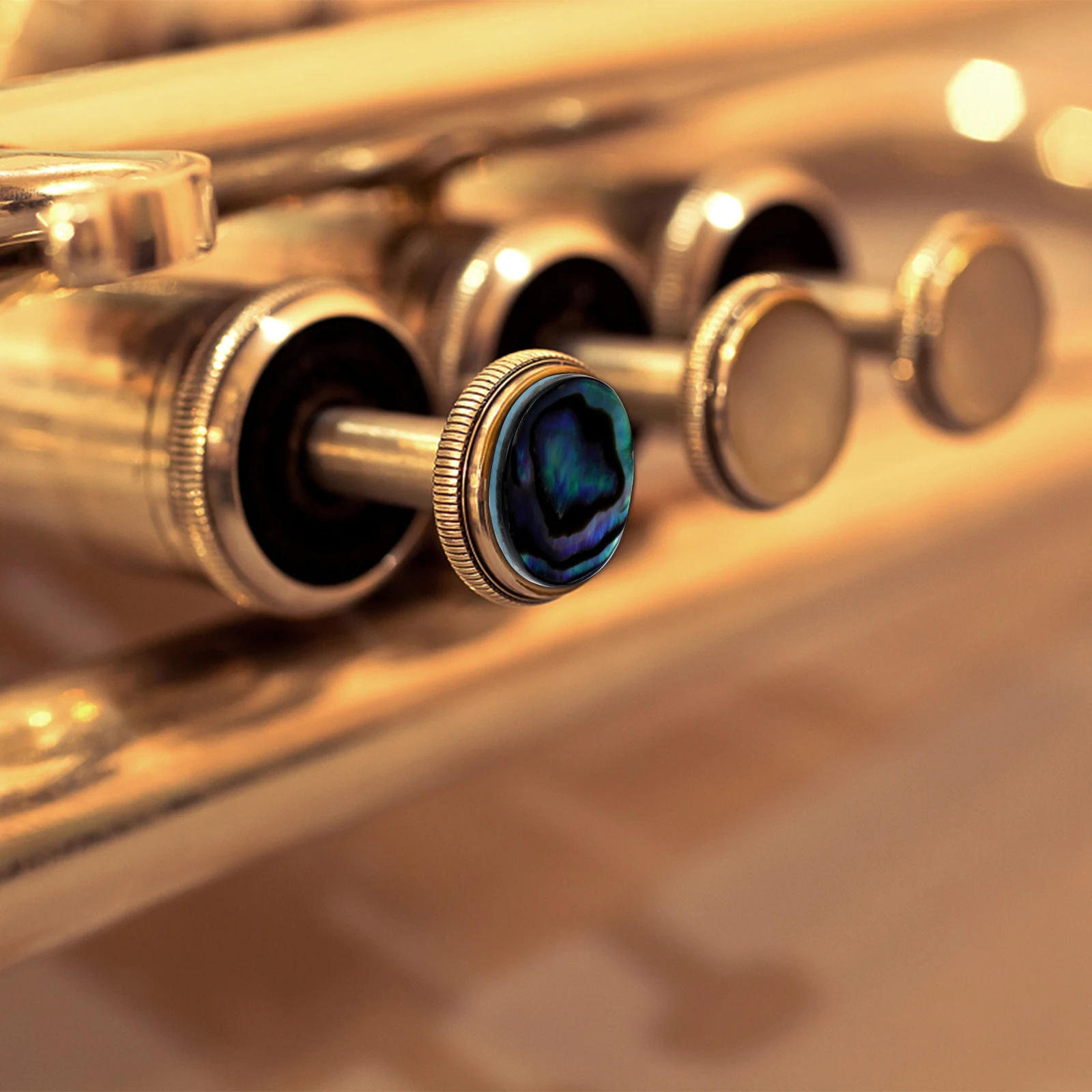 

3 PCS Colorful Abalone Shell Buttons Trumpet Finger Valve Caps Repair Parts Inlays Instrument Key of Reposition for