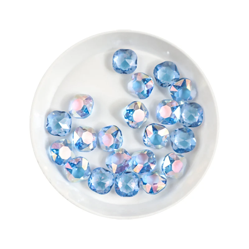 New Shiny Glass Crystal Transparent Blue Aurora AB Mix Shape Pointback, Hybrid DIY Manicure Decoration Rhinestone Diamond